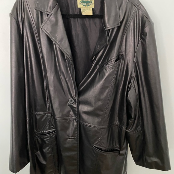 vintage faux leather oversized blazer/jacket - Picture 1 of 4